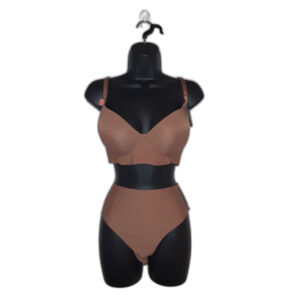 Youmita 38D Russet Seamless Bra and 1X Laser Cut Panty NWT